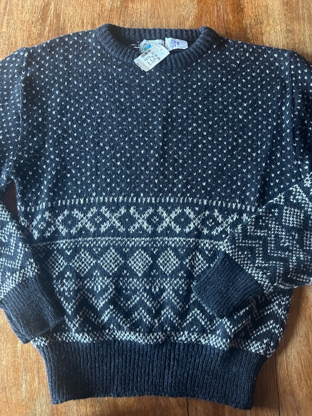NWT Vintage Royal North Mills Chunky Wool Blend Sweater Fisherman Grandpa Ski